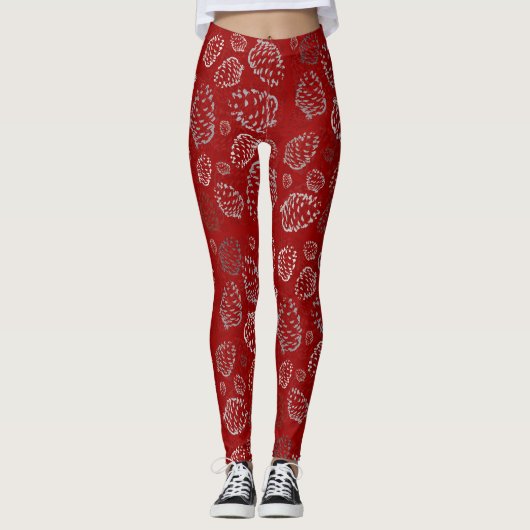 Leggings Guêtres de Pinecone de vacances (Devant)