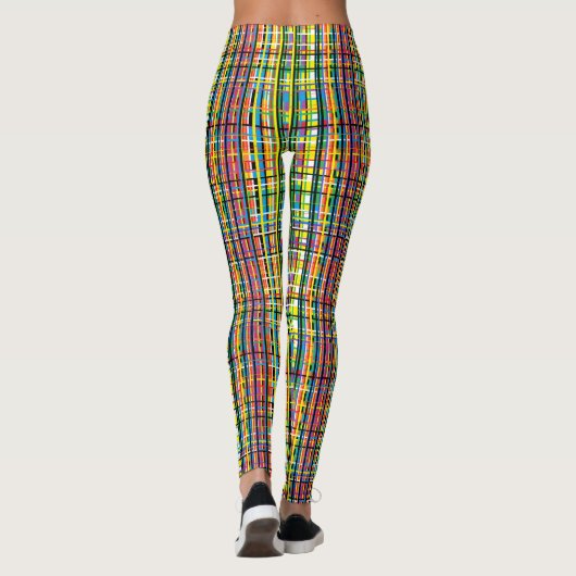 Leggings guêtres de plaid d'arc-en-ciel (Dos)
