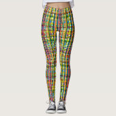 Leggings guêtres de plaid d'arc-en-ciel (Devant)
