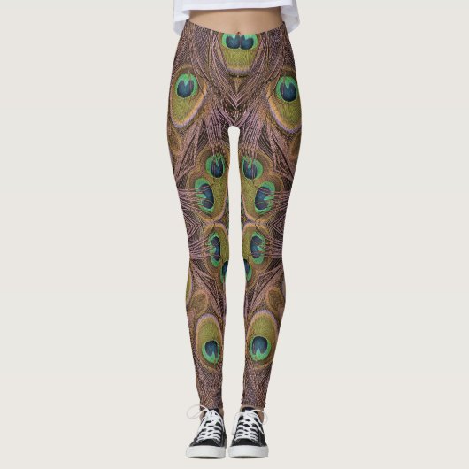 Leggings Guêtres de plume de paon (Devant)