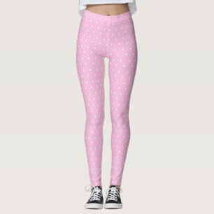 Leggings Guêtres de point de polka des femmes roses