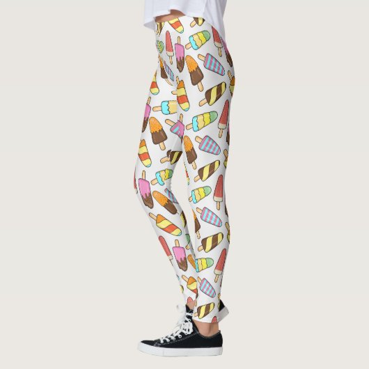 Leggings Guêtres de Popsicles de crème glacée (Gauche)