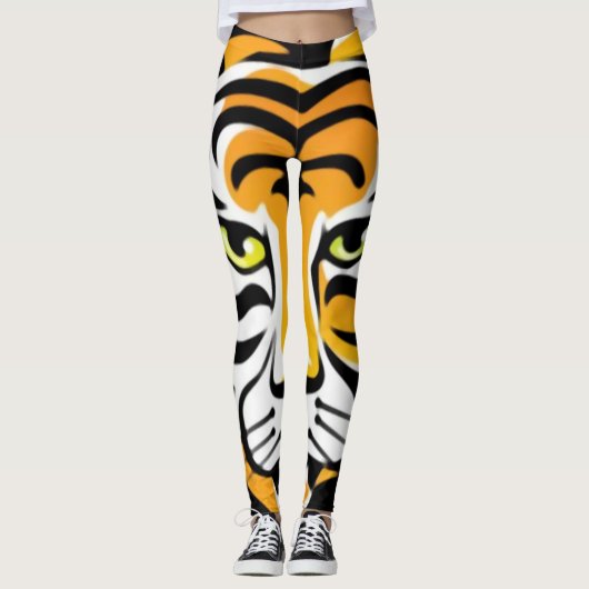 Leggings Guêtres de poster de animal de tigre de bande (Devant)