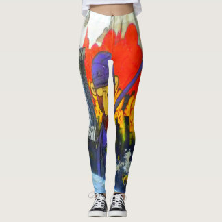 Leggings Guêtres de révolution d'art de rue de tarte aux