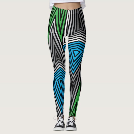 Leggings Guêtres de Rex d'arc-en-ciel rétros : Rétro (Devant)