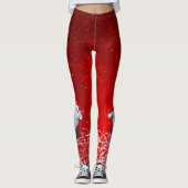 Leggings Guêtres de rouge de Père Noël (Devant)