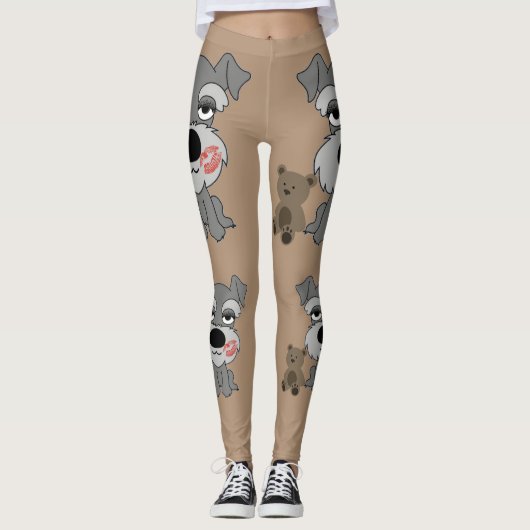 Leggings Guêtres de Schnauzer (Devant)
