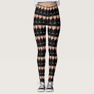 Leggings Guêtres de spandex en verre de vin rosé