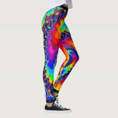 Leggings Guêtres de spirale d'arc-en-ciel de voyage acide (Droite)