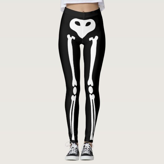 Leggings Guêtres de squelette de Halloween (Devant)