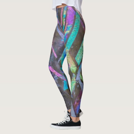 Leggings Guêtres de Sunstone de trellis d'arc-en-ciel (Gauche)