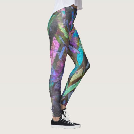 Leggings Guêtres de Sunstone de trellis d'arc-en-ciel (Droite)