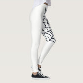 Leggings Guêtres de toile d'araignée noires et blanches (Droite)