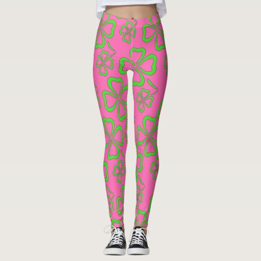 Leggings Guêtres de trèfle du jour de St Patrick (Devant)