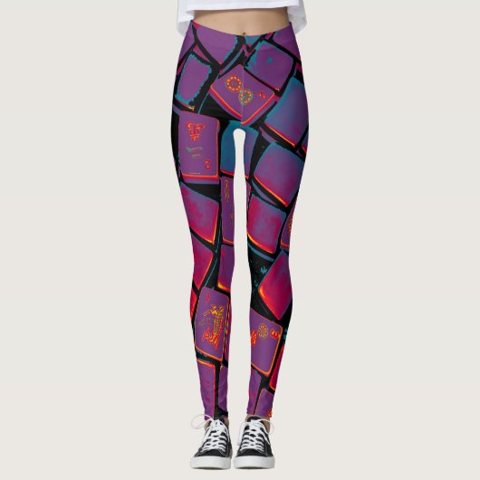 Leggings Guêtres de tuile d'heure-milliampère Jongg (Devant)
