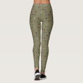 Leggings Guêtres de vert olive et de rouge (Dos)