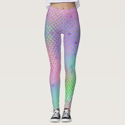 Leggings Guêtres d'échelle de sirène (Devant)