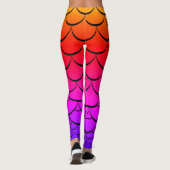 Leggings Guêtres d'échelle de sirène de coucher du soleil (Dos)