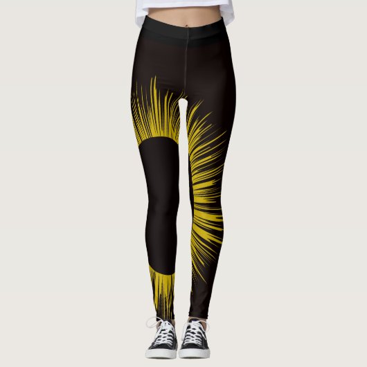 Leggings Guêtres d'éclipse solaire (Devant)