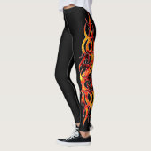 Leggings Guêtres d'effet de tatouage "de flamme chaude" (Gauche)