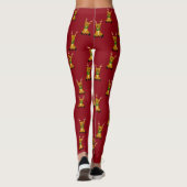 Leggings Guêtres délabrées mignonnes de renne de Noël (Dos)