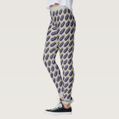 Leggings Guêtres d'Emoji d'aubergine (Gauche)