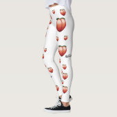 Leggings Guêtres d'Emoji de pêche (Gauche)