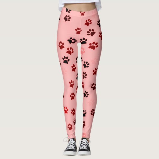 Leggings Guêtres d'empreinte de patte pour des amoureux de (Devant)