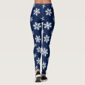 Leggings Guêtres d'hiver, flocons de neige blancs sur le (Dos)