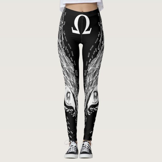 Leggings Guêtres d'imaginaire de loup d'Omega de Celtic (Devant)