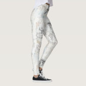 Leggings Guêtres d'impression de collage de ville de Paris (Droite)