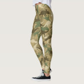 Leggings Guêtres d'impression de dinosaure de camouflage (Gauche)