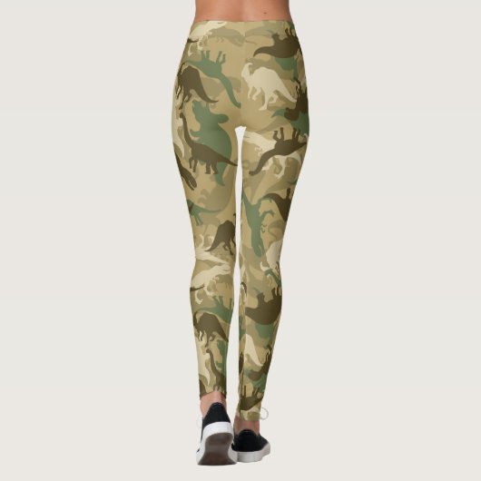 Leggings Guêtres d'impression de dinosaure de camouflage (Dos)