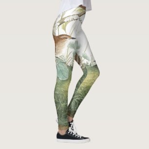Leggings Guêtres d'impression de faune d'oiseau de roitele