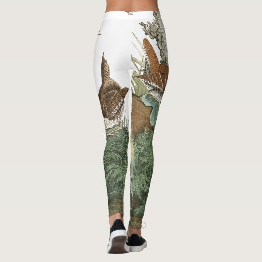 Leggings Guêtres d'impression de faune d'oiseau de roitelet (Dos)