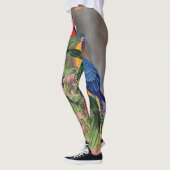 Leggings Guêtres d'impression de fleur d'oiseau de (Gauche)