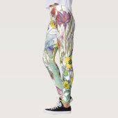 Leggings Guêtres d'impression de fleurs de jardin botanique (Gauche)