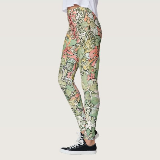 Leggings Guêtres d'impression de fleurs de Nouveau d'art de (Gauche)