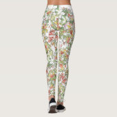 Leggings Guêtres d'impression de fleurs de rose trémière de (Dos)
