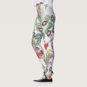 Leggings Guêtres d'impression de fleurs d'oiseaux de (Gauche)