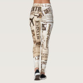 Leggings Guêtres d'impression de journal (Dos)