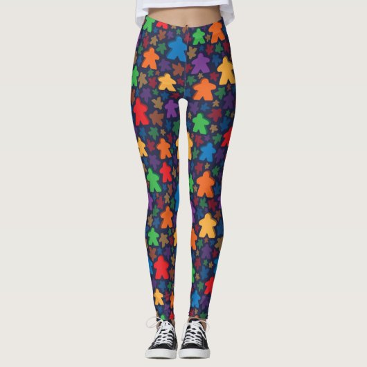 Leggings Guêtres d'impression de Meeple (Devant)