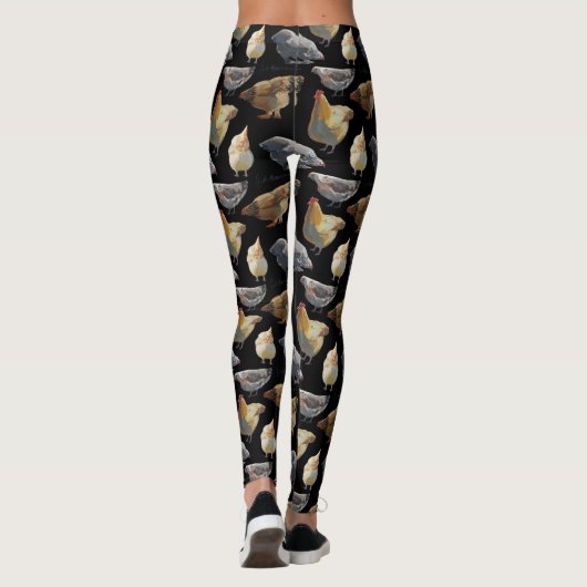 Leggings Guêtres d'impression de poulet (Dos)