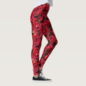 Leggings Guêtres d'impression de rose rouge (Droite)