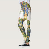 Leggings Guêtres d'impression de vigne de fleur de glycines (Gauche)