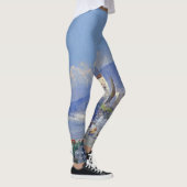 Leggings Guêtres d'impression d'océan de fleurs de Capri (Droite)