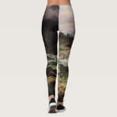 Leggings Guêtres d'impression d'oiseau de faucon de rivière (Dos)