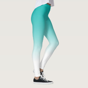 Leggings Guêtres d'impression d'Ombre de bleu de turquoise