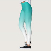 Leggings Guêtres d'impression d'Ombre de bleu de turquoise (Gauche)