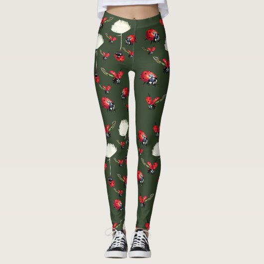 Leggings Guêtres d'insectes de coccinelles (Devant)